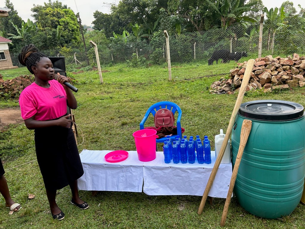 Explaining how the liquid soap is made